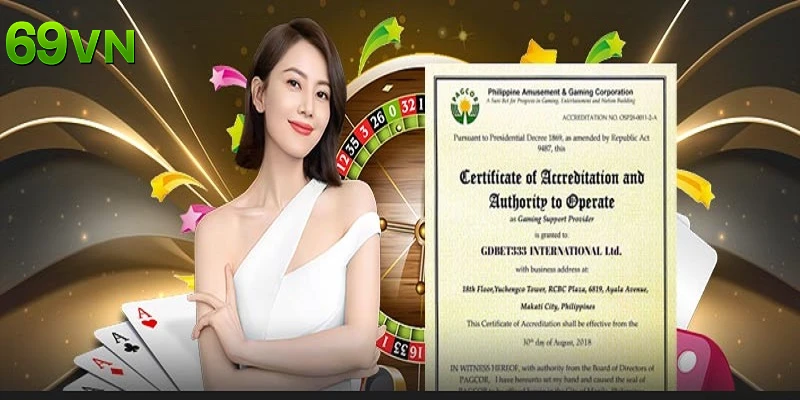 Giấy phép hoạt động của nhà cái 69VN